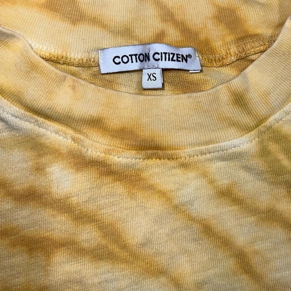 Cotton Citizen Golden Yellow Tie-Dye Crop Sweatshirt Long Sleeves MSRP$125 XS - Picture 3 of 11